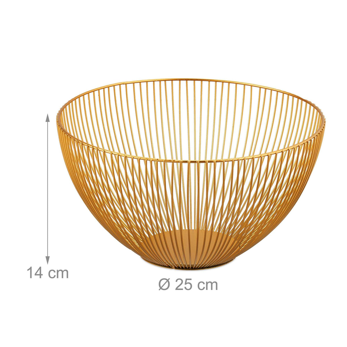 Fruit bowl in gold metal