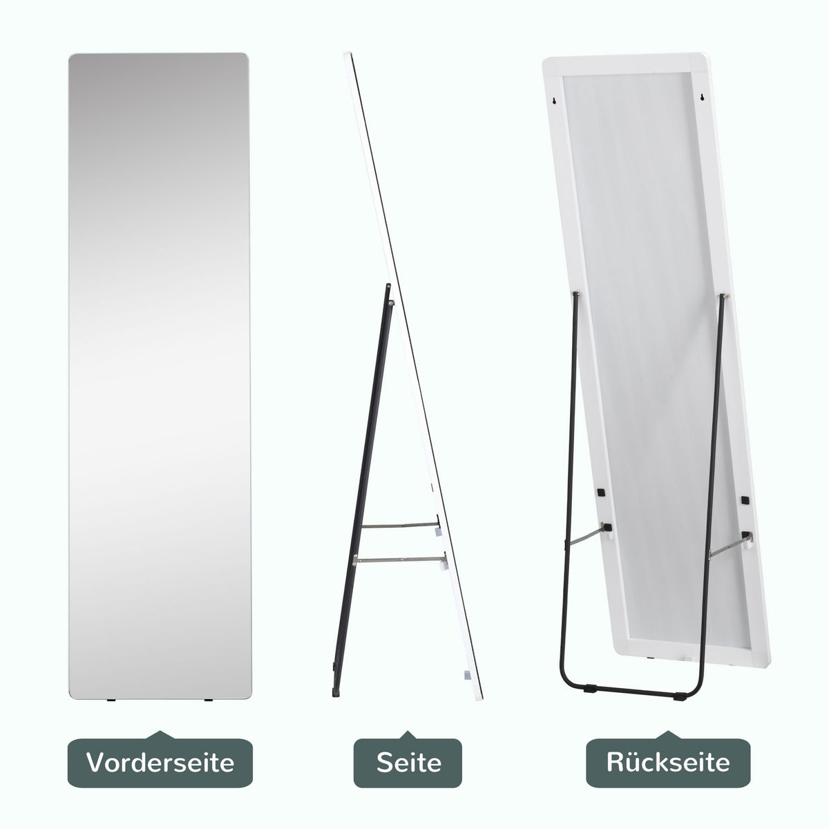 Full Length Mirror Stand Mirror 45 X 160 Cm Wall Mirror Wardrobe Mirror Dressing Mirror Bedroom Living Room Silver