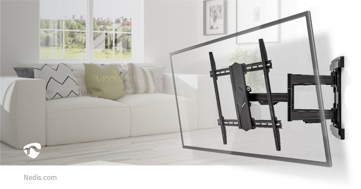 Full Motion TV Wall Mount | 43 - 100 " | Maximum supported screen weight: 70 kg | Tiltable | Rotatable | Minimum wall distance: 70 mm | Maximum wall distance: 800 mm | 3 Pivot point(s) | Steel | Black