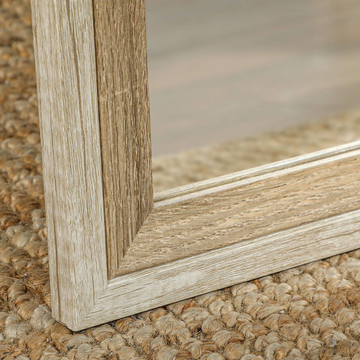 Full-length mirror, MDF frame, shatter-proof film, 162.6 x 53.3 cm, natural wood