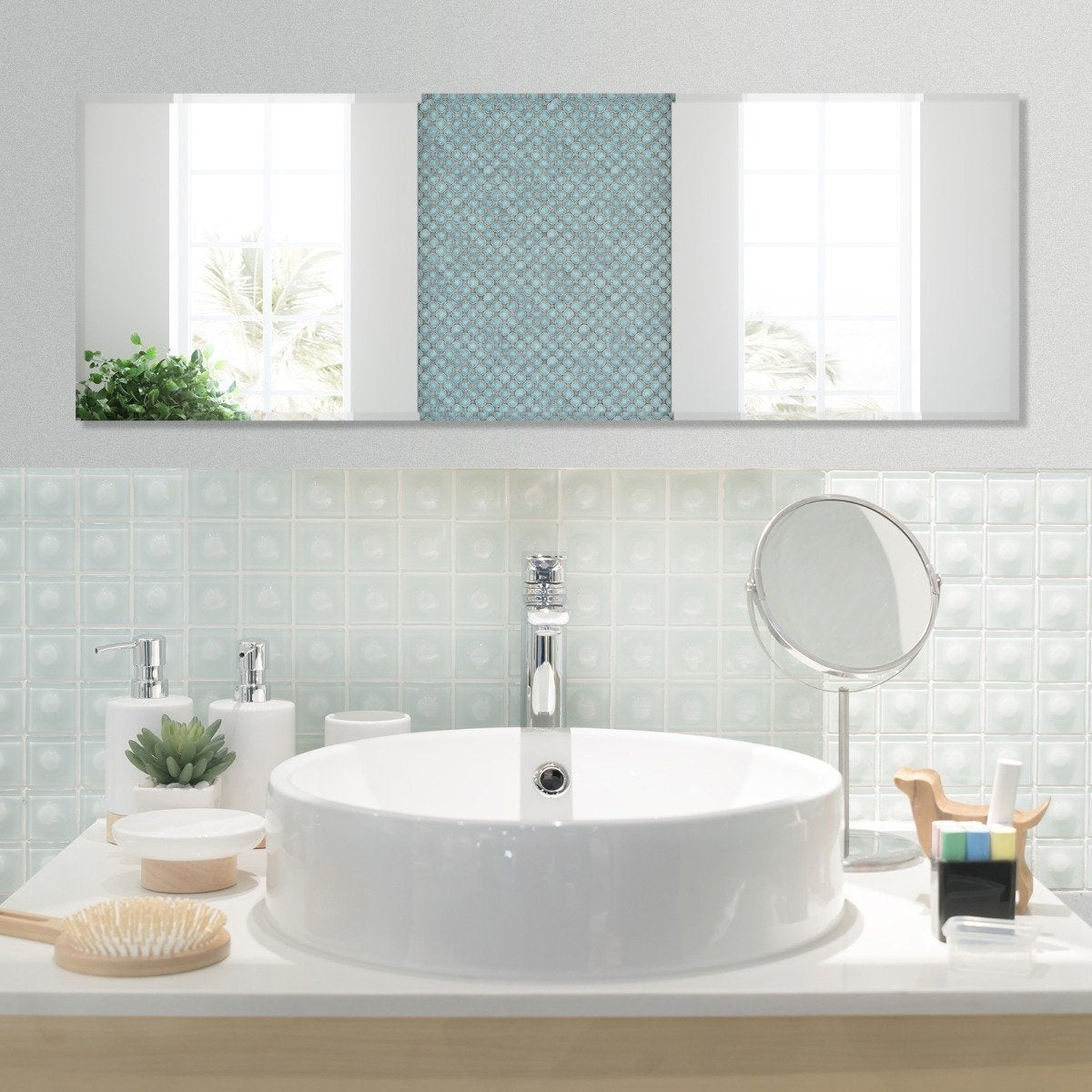 Full length rectangular wall/full length mirror with beveled edge 110 x 38 cm