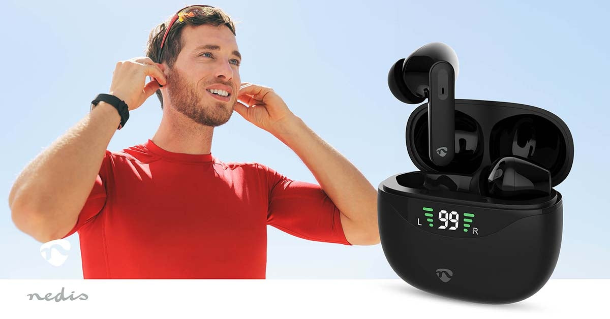Fully Wireless Earphones | ANC (Active Noise Cancelling) | Bluetooth® | Maximum battery play time: 30 hrs | Touch Control | Charging case | Wireless charging case | Built-in microphone | Voice control support | Black