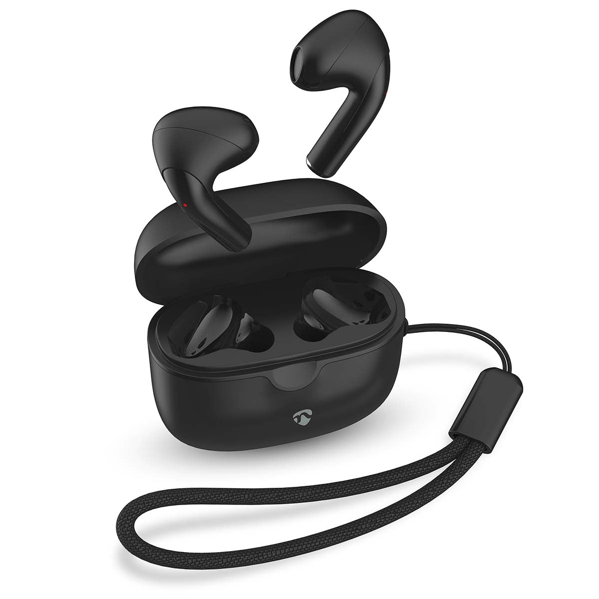 Fully Wireless Earphones | Bluetooth® | Maximum battery play time: 16 hrs | Touch Control | Charging case | Wireless charging case | Built-in microphone | Voice control support | Black