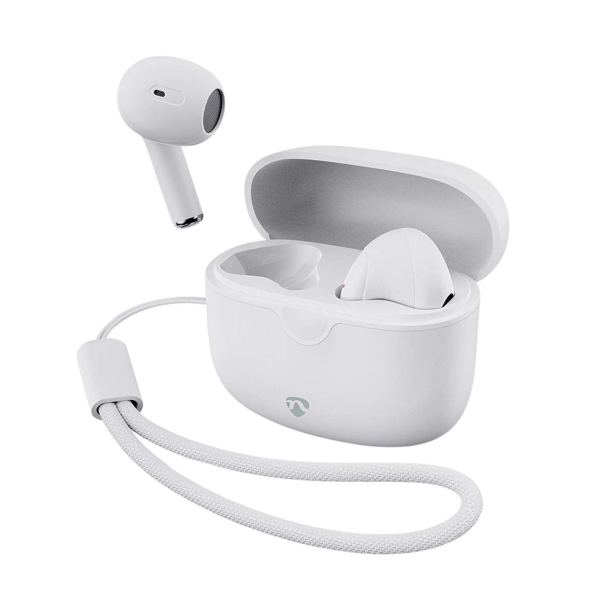 Fully Wireless Earphones | Bluetooth® | Maximum battery play time: 16 hrs | Touch Control | Charging case | Wireless charging case | Built-in microphone | Voice control support | White