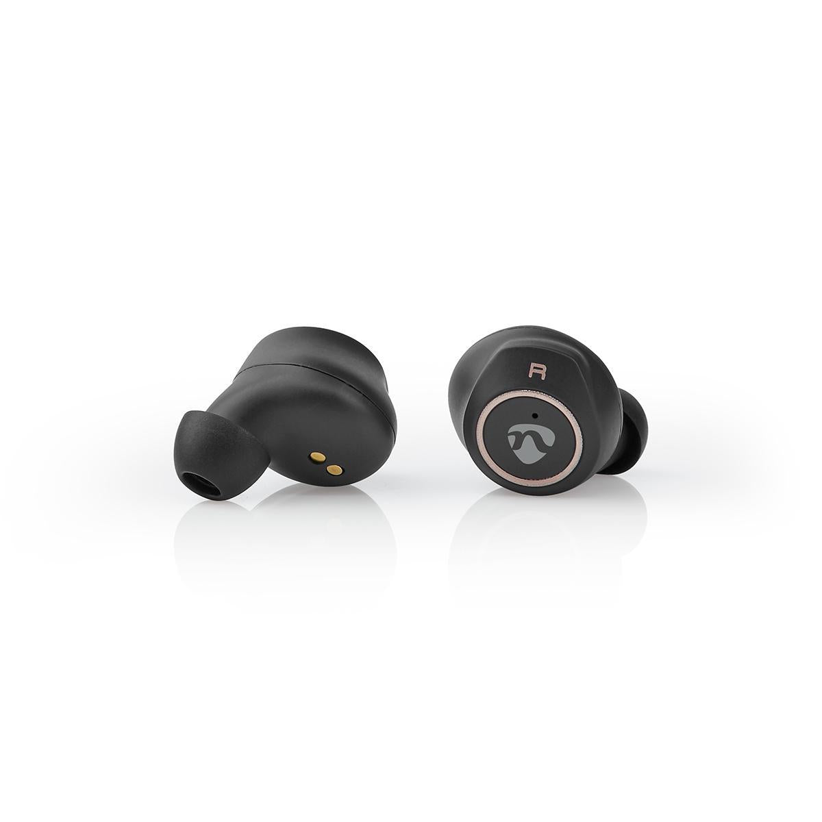 Fully Wireless Headphones | Bluetooth® | Maximum battery life: 3 hours | Press Control | Battery cover | Built-in microphone | Support for voice control | Ear Wings | Gold / Black