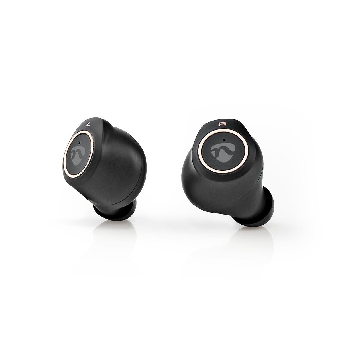 Fully Wireless Headphones | Bluetooth® | Maximum battery life: 3 hours | Press Control | Battery cover | Built-in microphone | Support for voice control | Ear Wings | Gold / Black