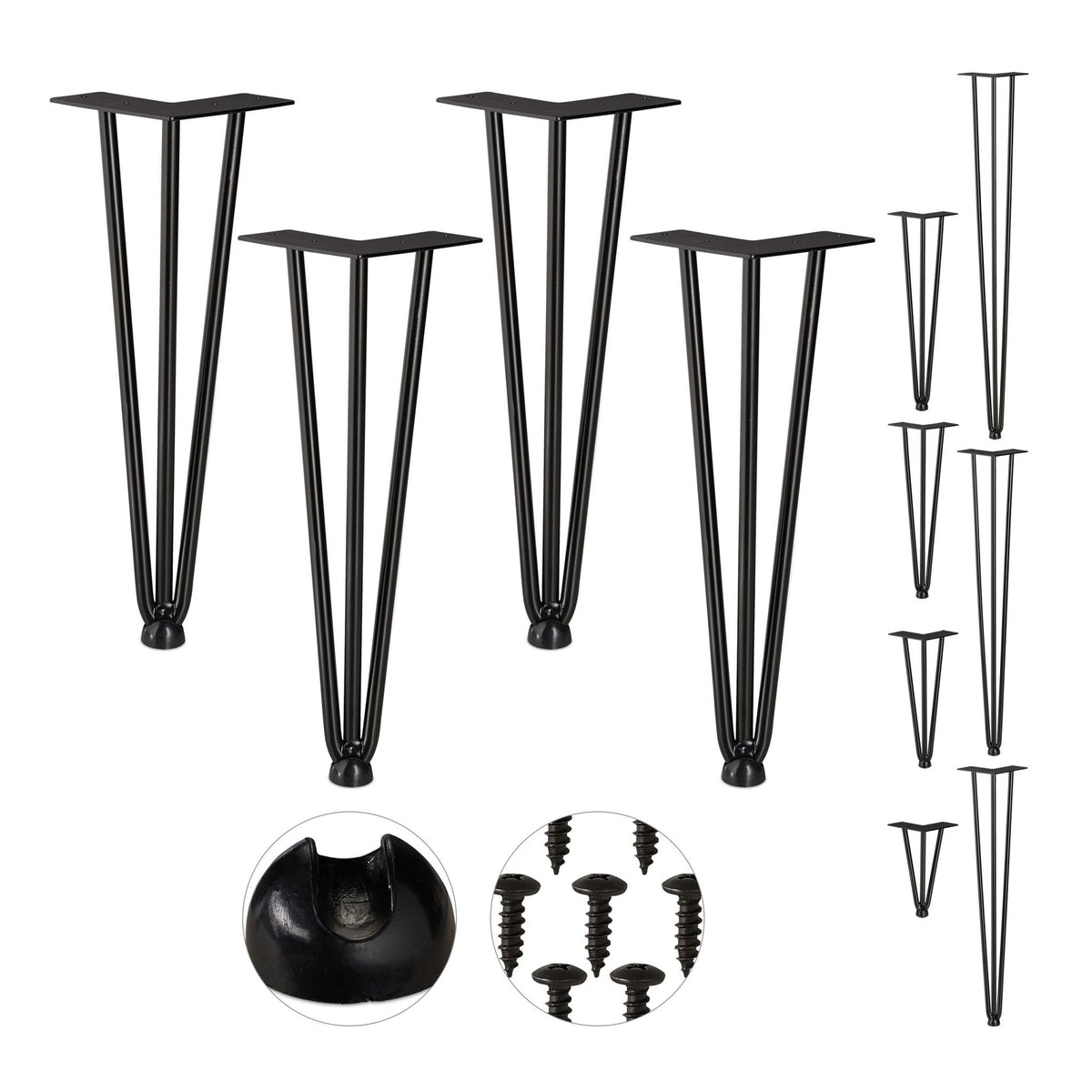 Furniture leg hairpin set of 4