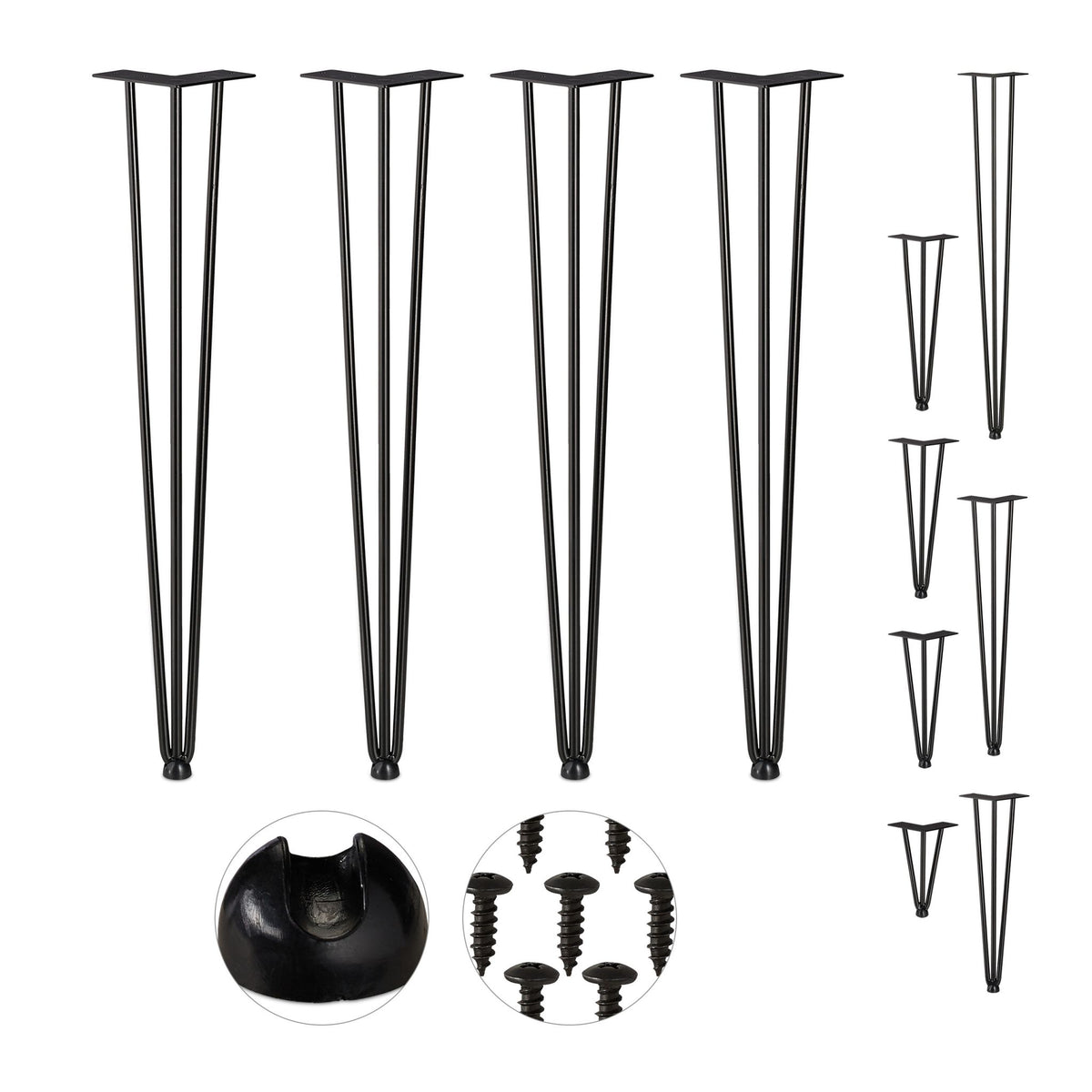 Furniture leg hairpin set of 4