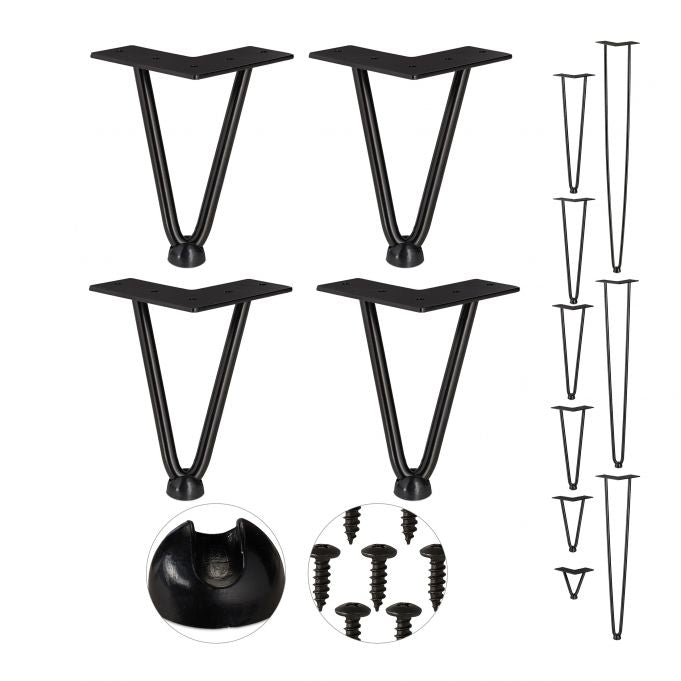 Furniture leg hairpin set of 4