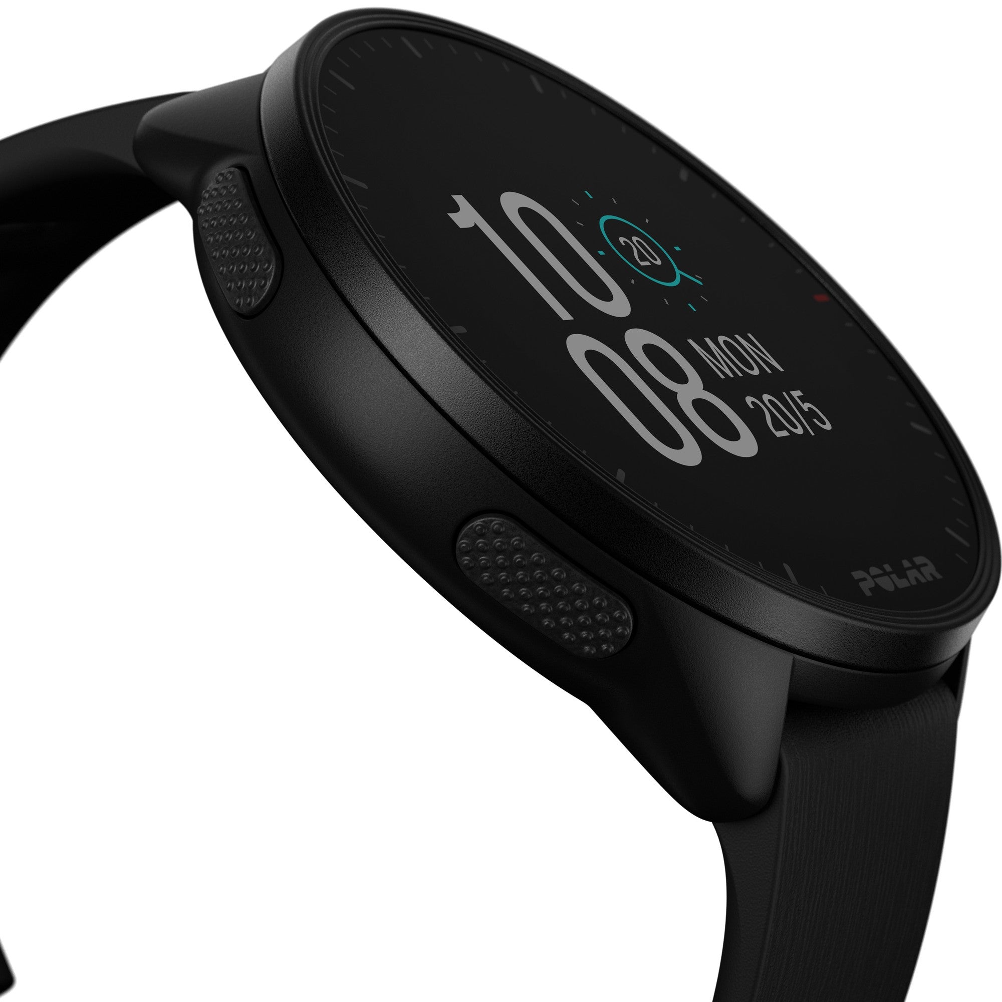 GPS Running Watch, Night Black, Size S-L