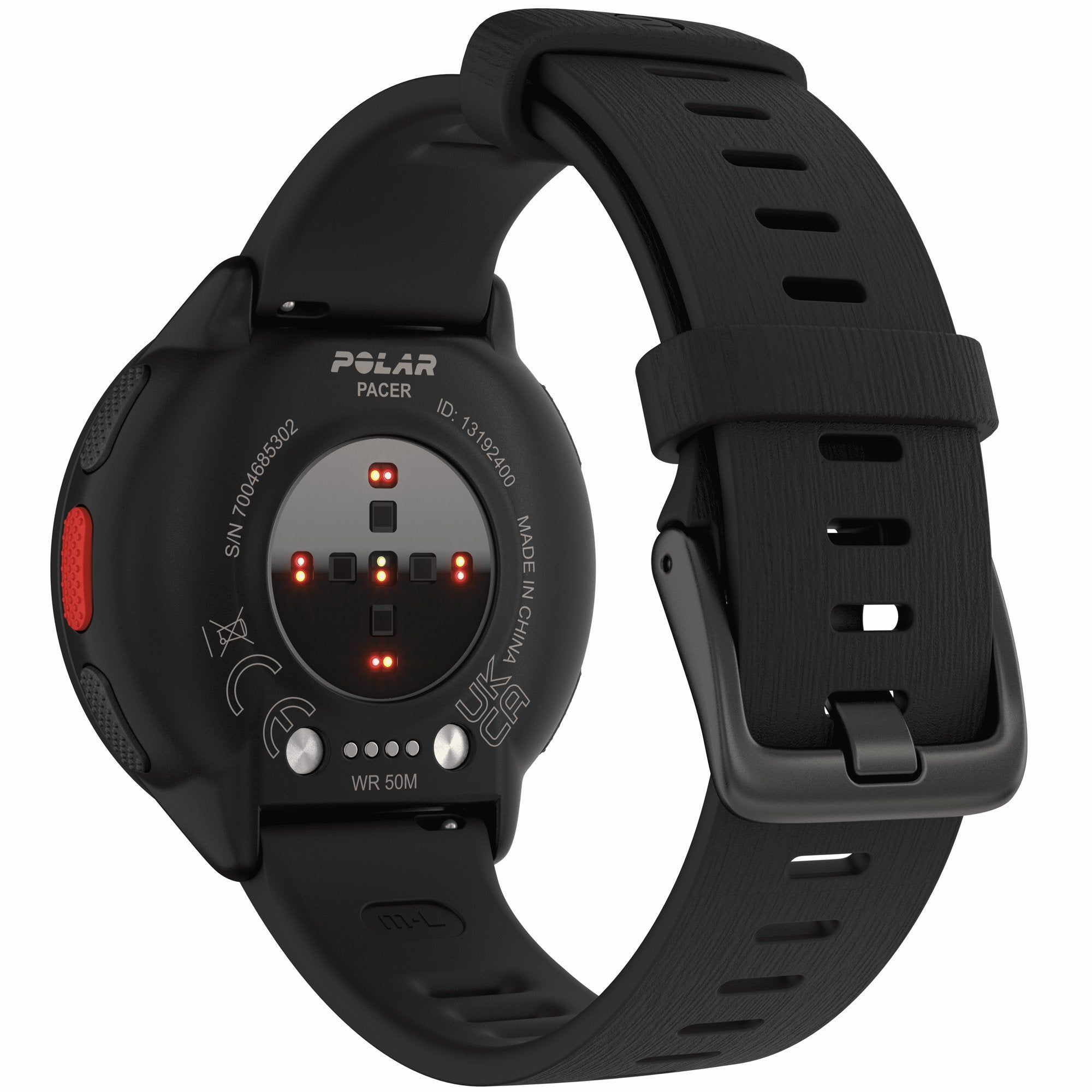 GPS Running Watch, Night Black, Size S-L