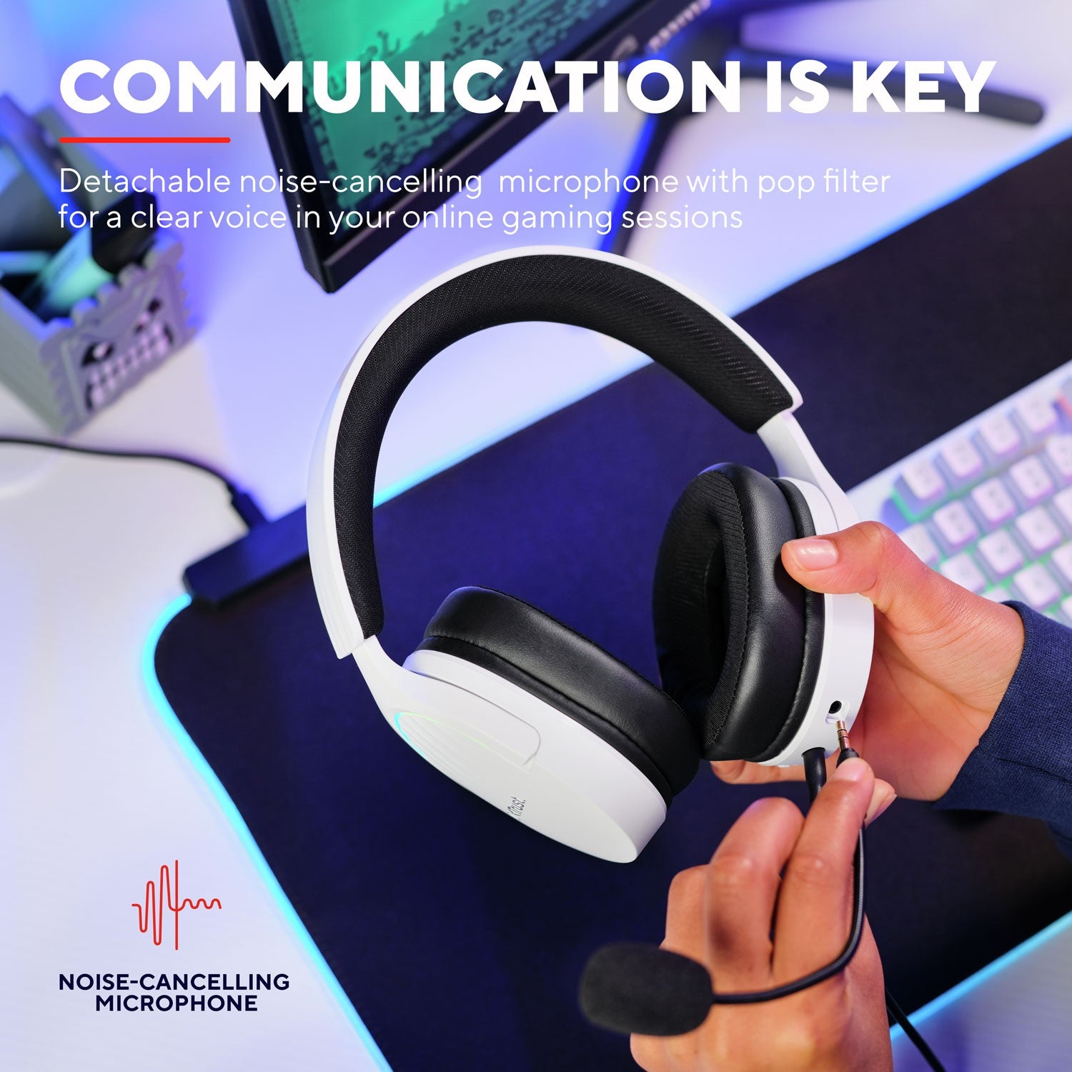 GXT 490W Fayzo Gaming Headset 7.1 USB Eco White