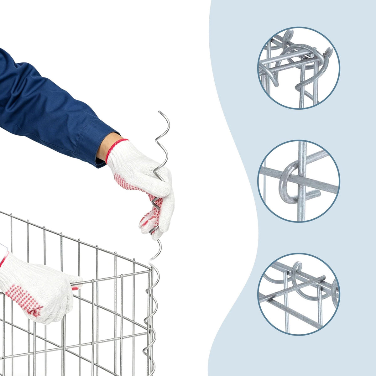 Galvanised Steel Gabion Basket, 100x50x50 cm