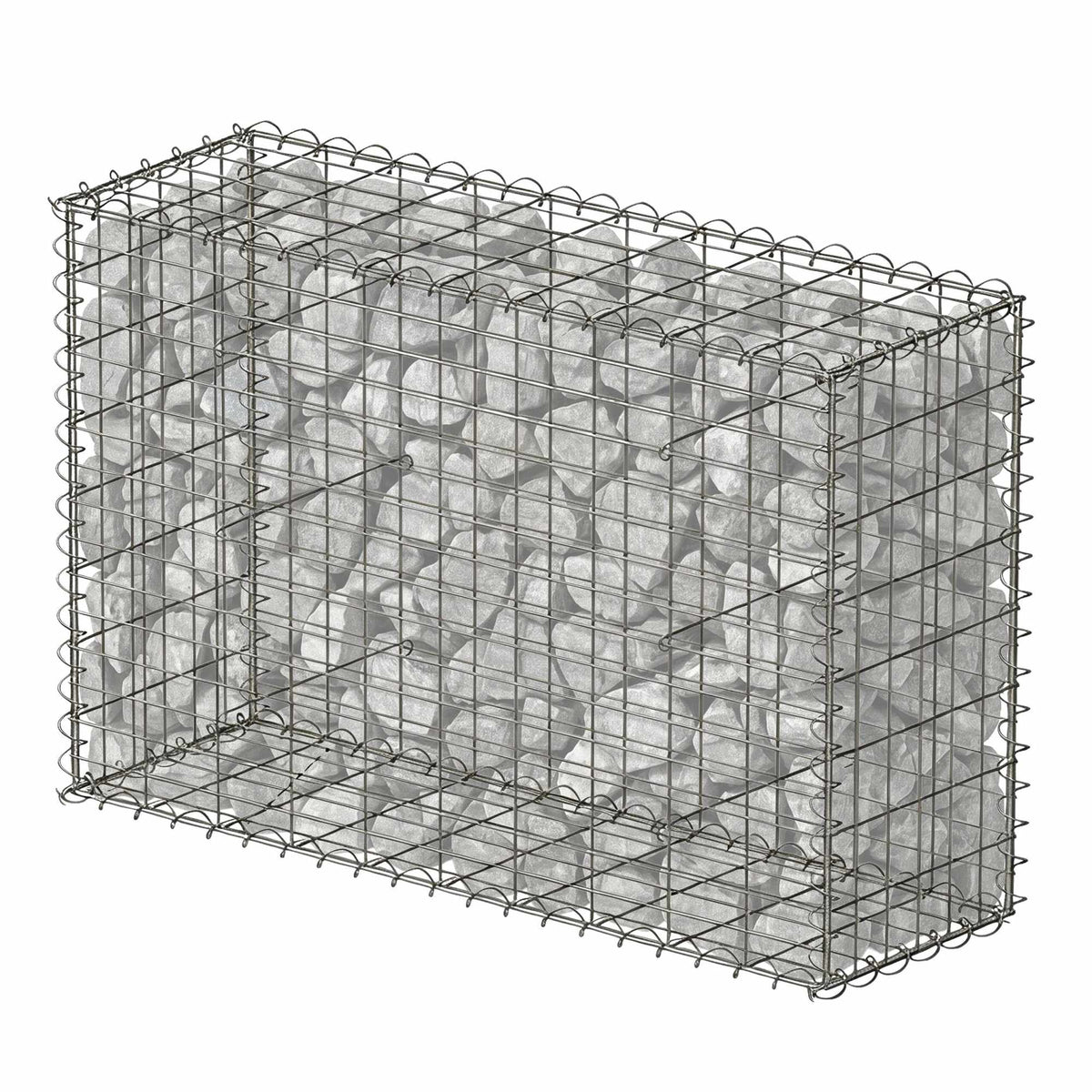 Galvanised Steel Gabion Basket, 100 x 80 x 30 cm