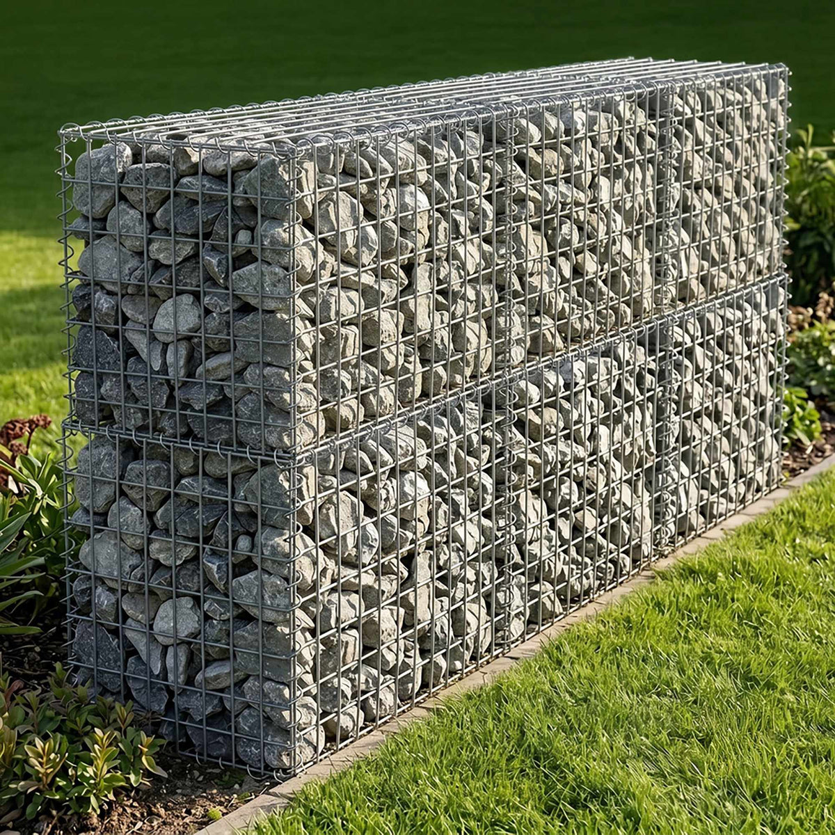 Galvanised Steel Gabion Basket, 100 x 80 x 30 cm