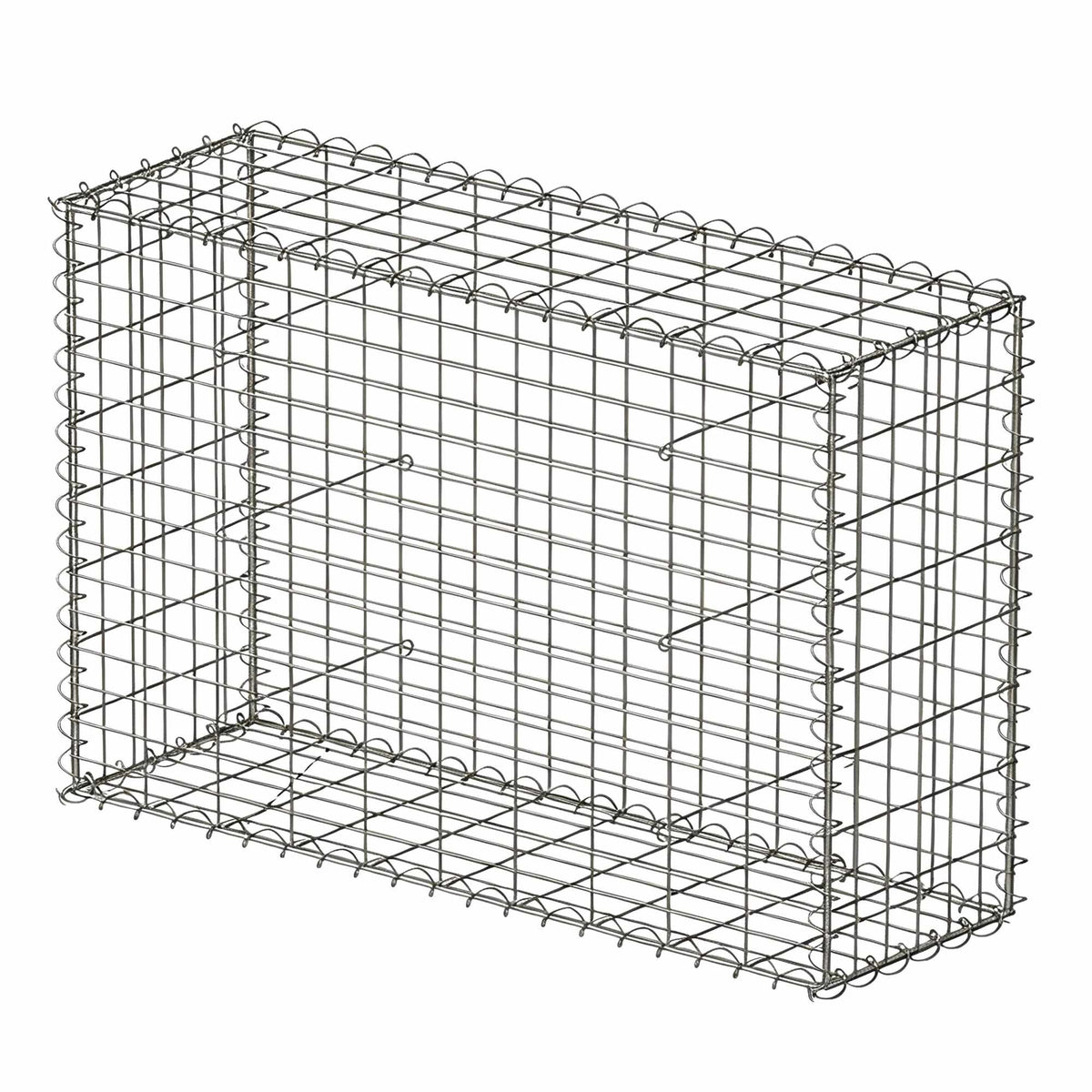 Galvanised Steel Gabion Basket, 100 x 80 x 30 cm
