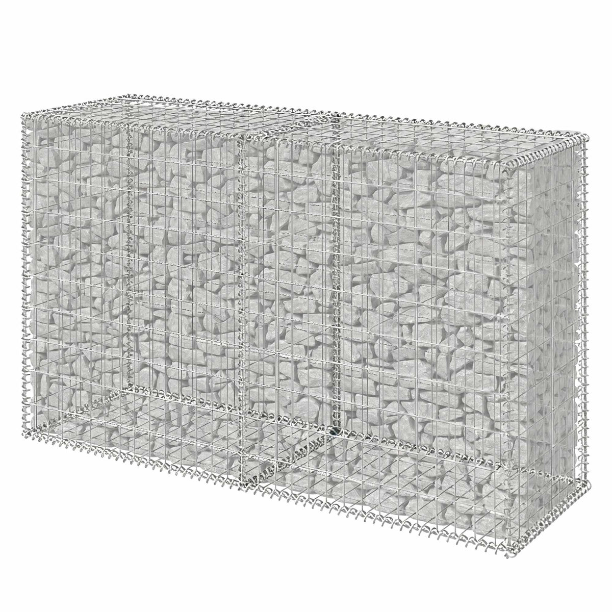 Galvanised Steel Gabion Basket, 150x50x100 cm, Silver
