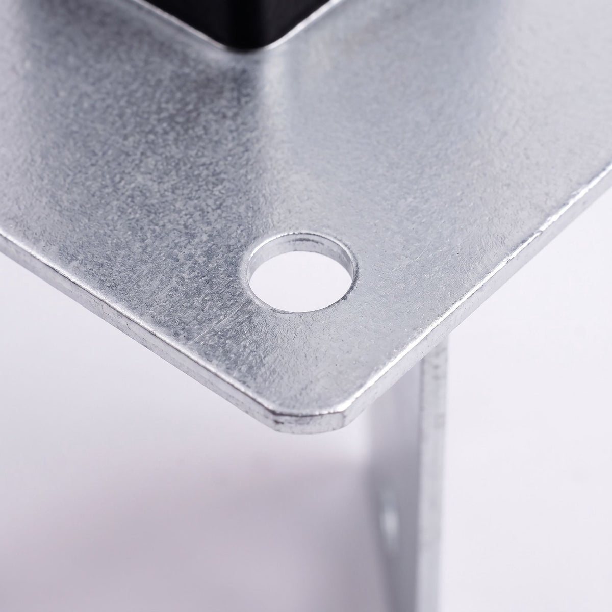 Galvanised Steel Post Supports, 4 Pack – Silver, 90x150 mm