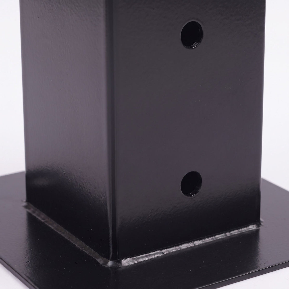 Galvanised Steel Post Supports, 4pc Set, Black, 90x150 mm