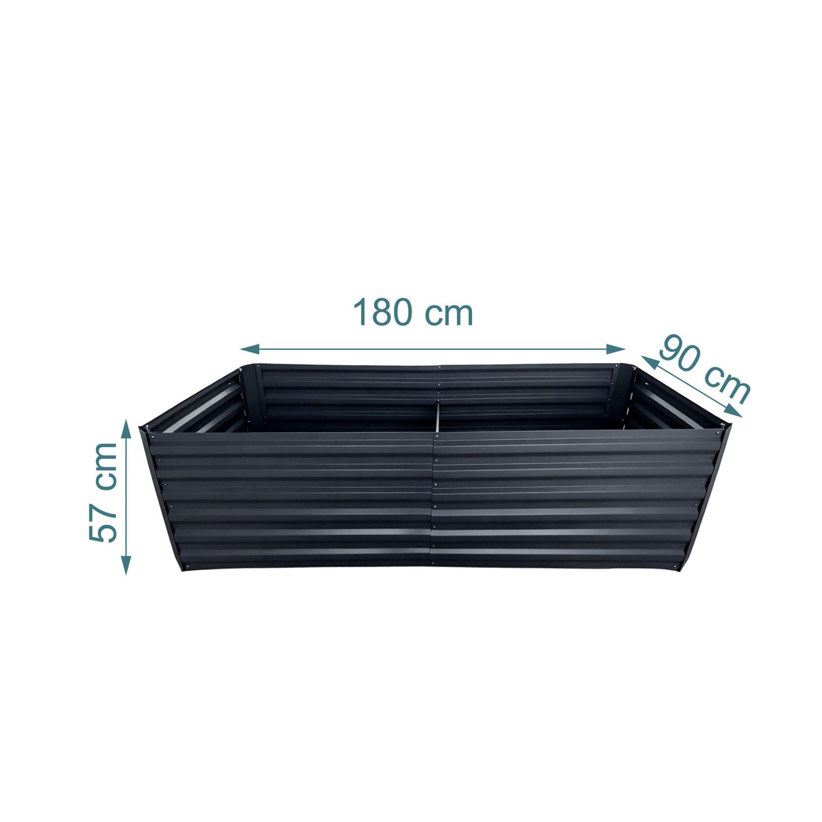Galvanized Raised Garden Bed, 57x180x90 cm