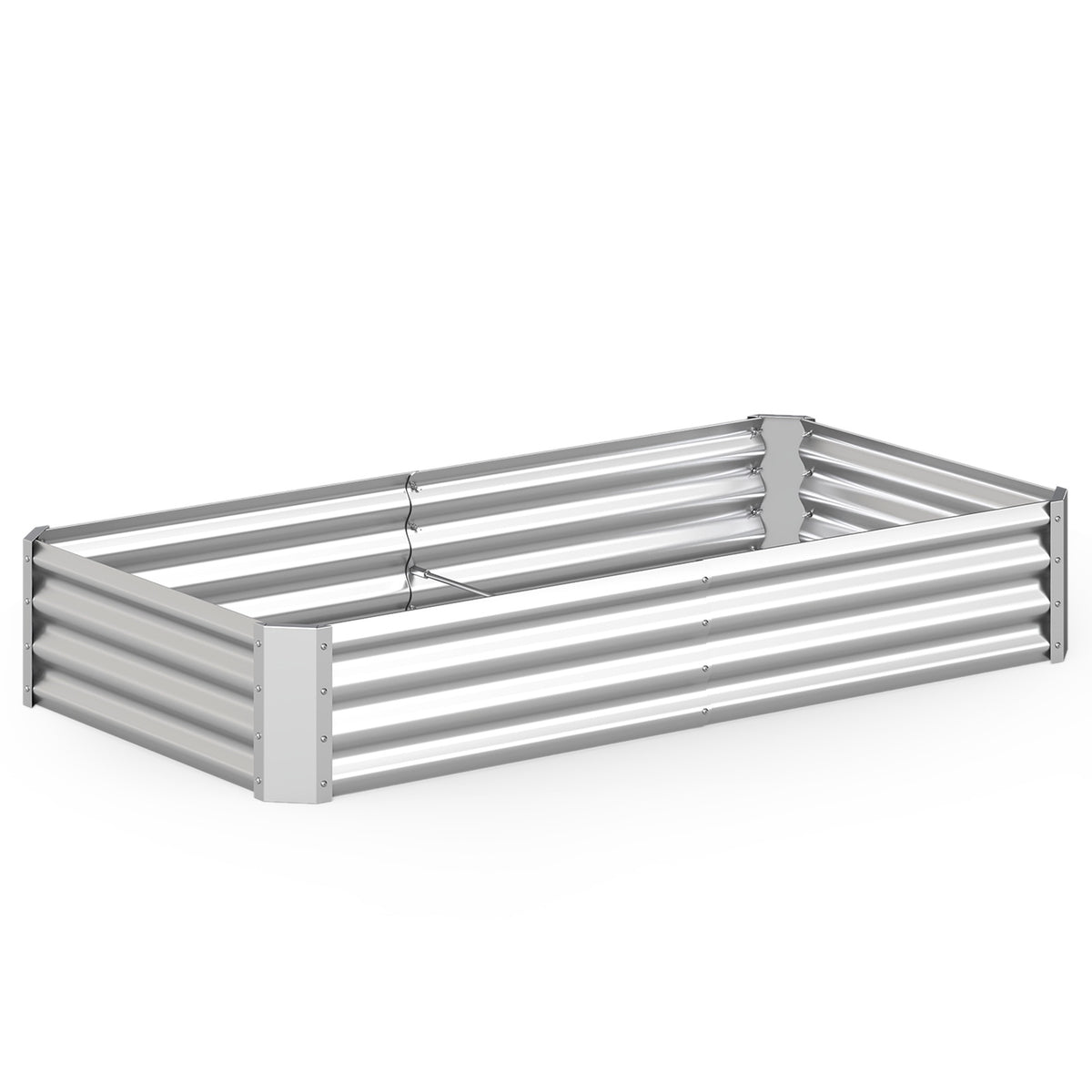 Galvanized Raised Garden Bed 6 x 3 x 1 ft, Open Base