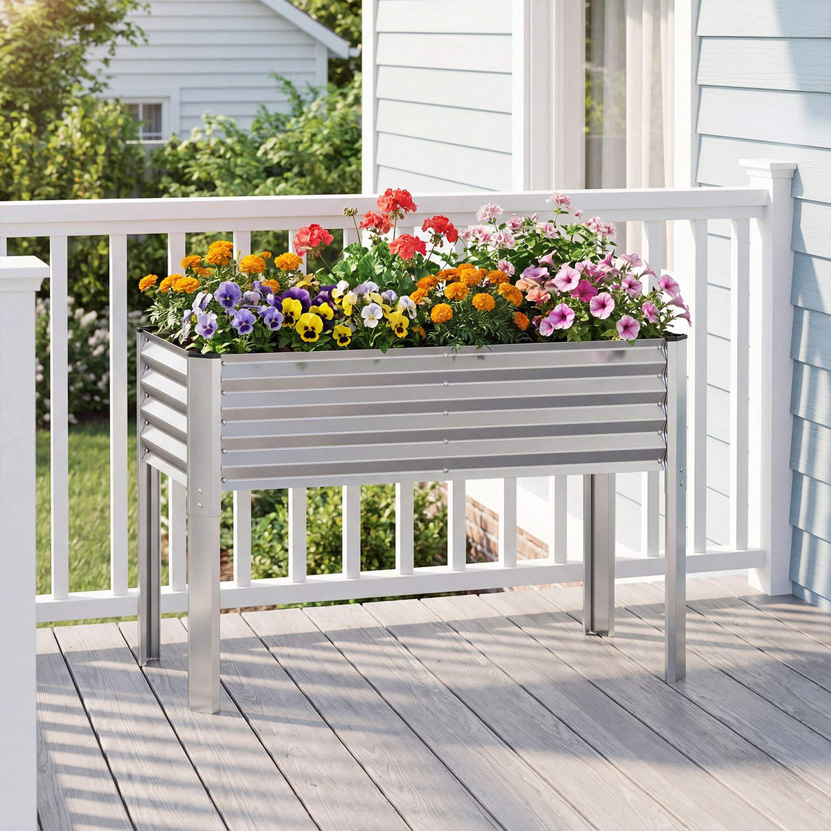 Galvanized Raised Garden Bed with Legs, 46x24x31
