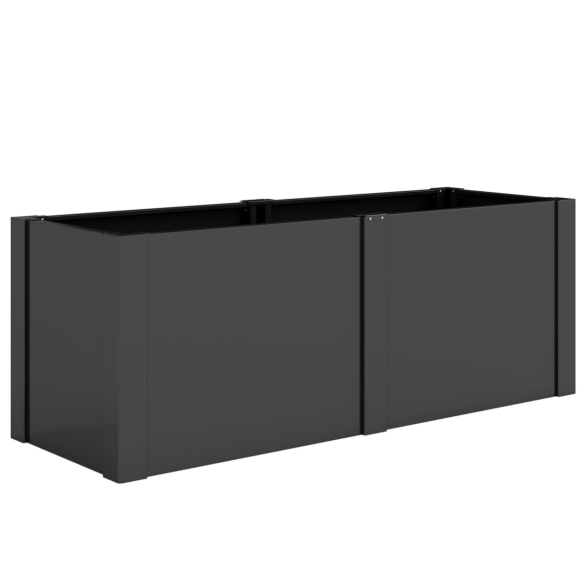 Galvanized Steel Raised Garden Bed, 150x53x55 cm, Black