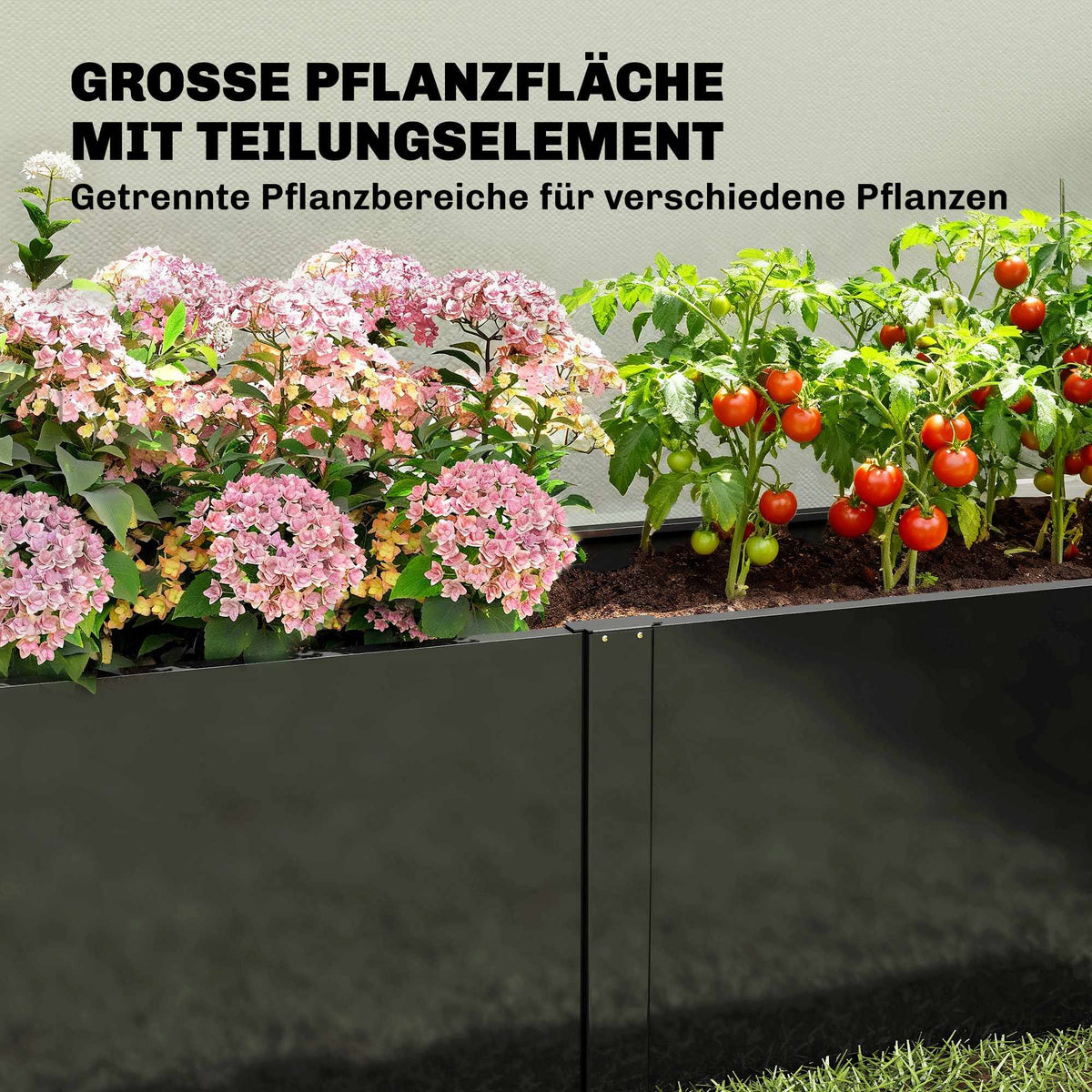 Galvanized Steel Raised Garden Bed, 150x53x55 cm, Black
