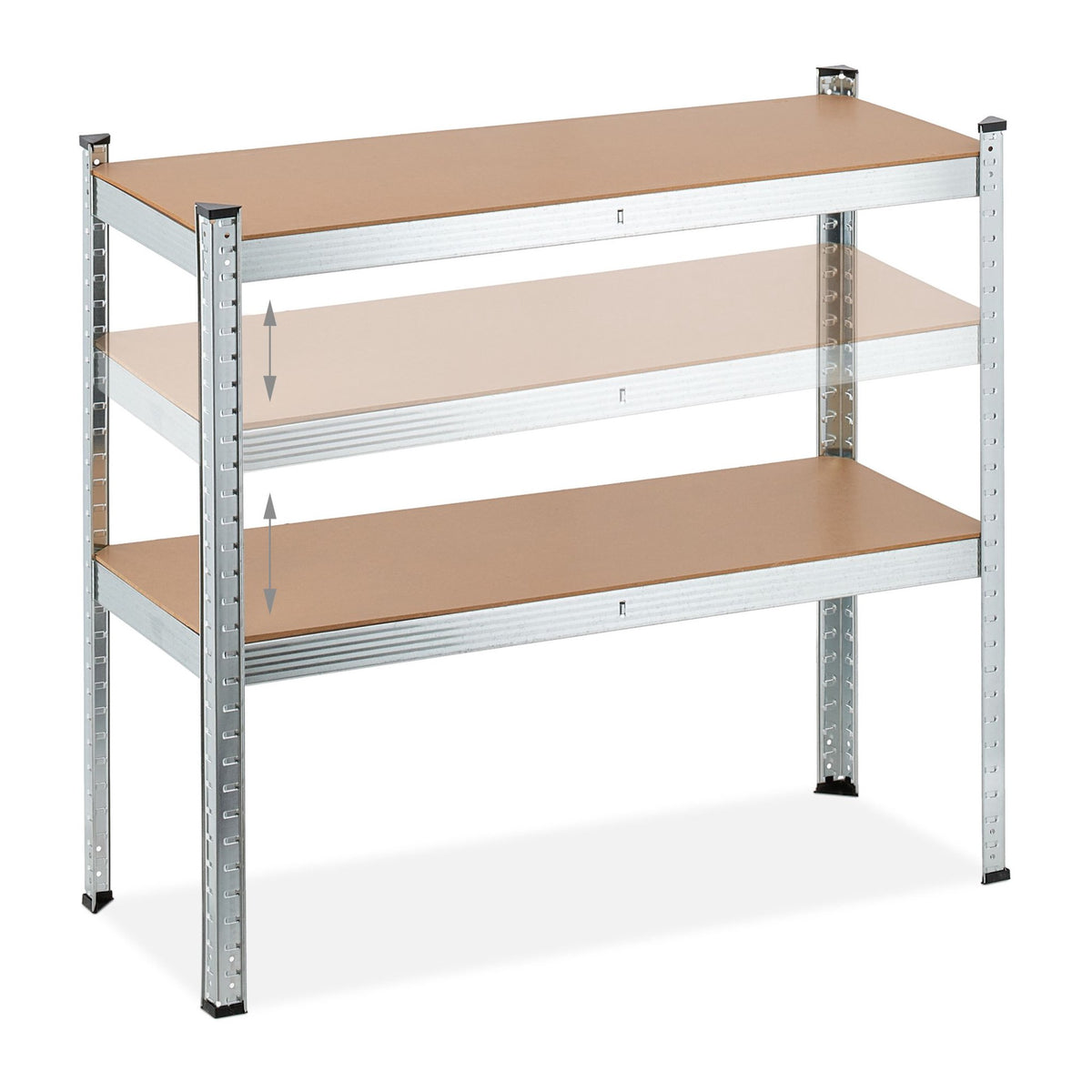 Galvanized shelves for heavy loads with 5 levels