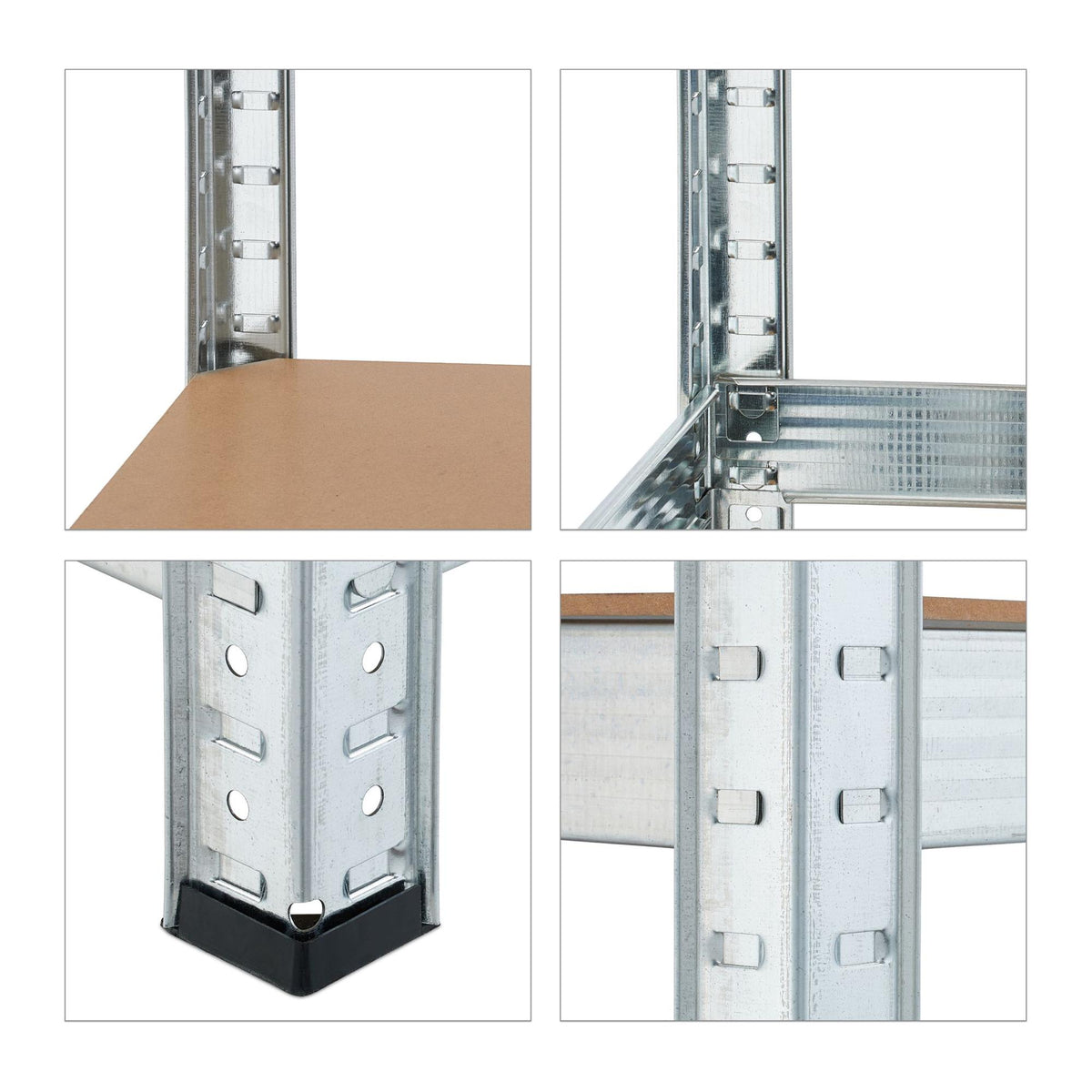 Galvanized shelves for heavy loads with 5 levels