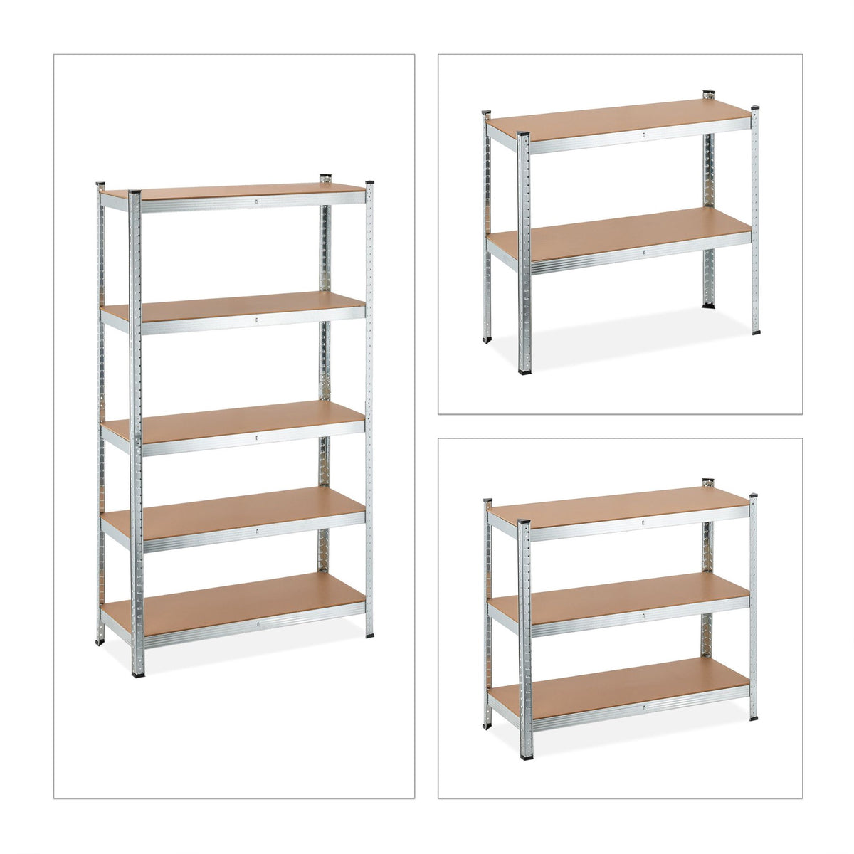 Galvanized shelves for heavy loads with 5 levels