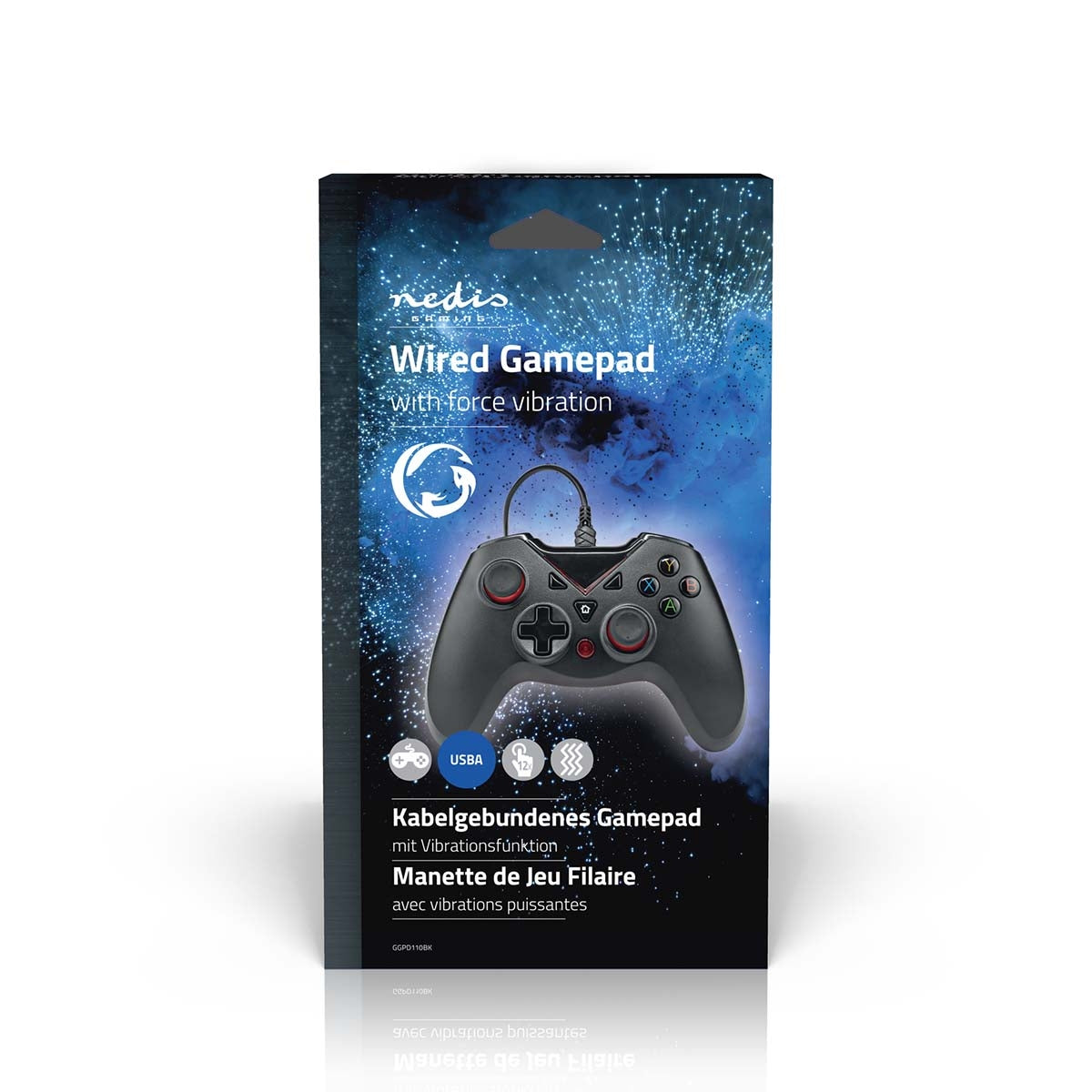 Game Control | USB Type-A | USB Power | PC | Number of buttons: 12 | Cable length: 1.60 m | Black