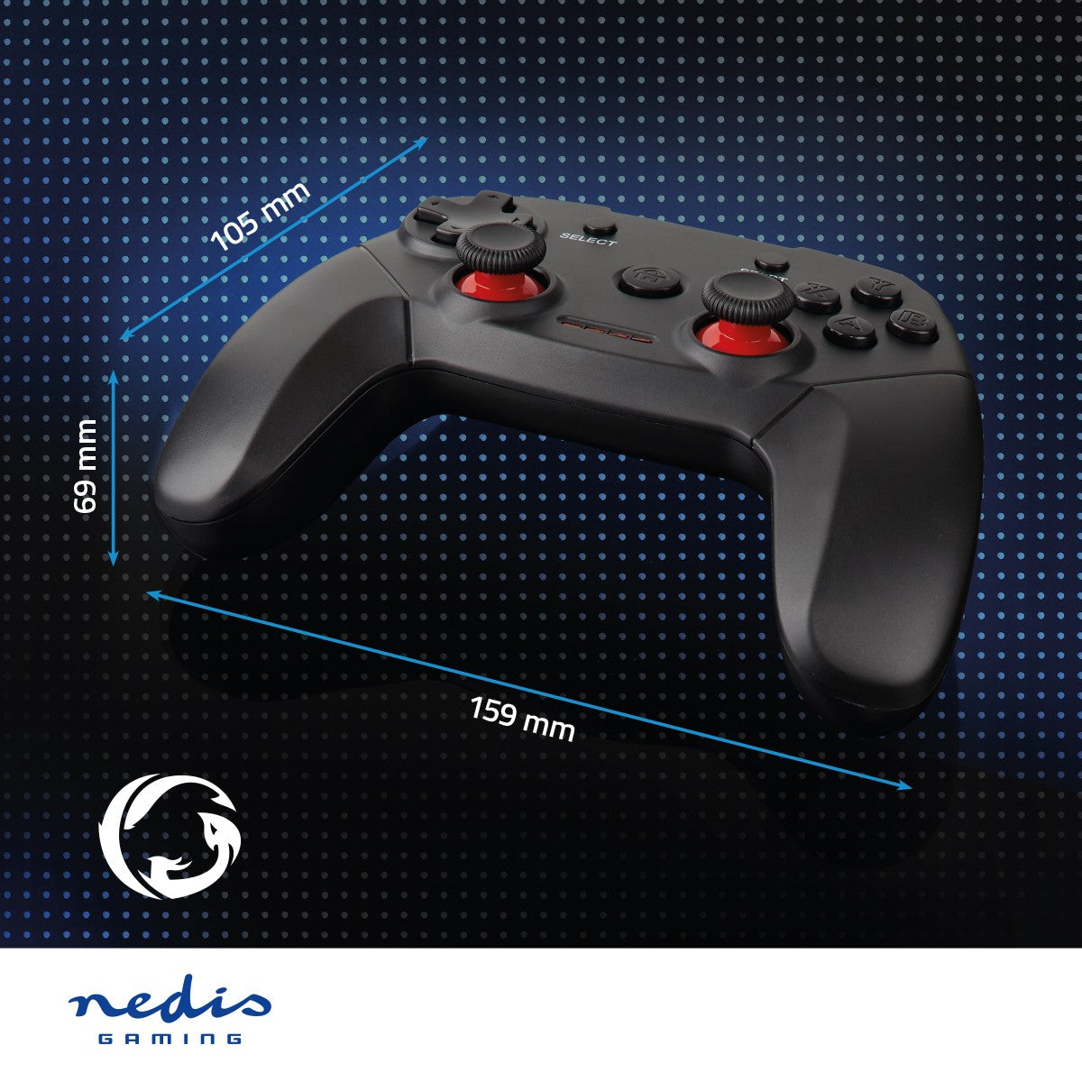 Game Control | Wireless | Battery powered | PC | Number of buttons: 11 | Cable length: 1.00 m | Black