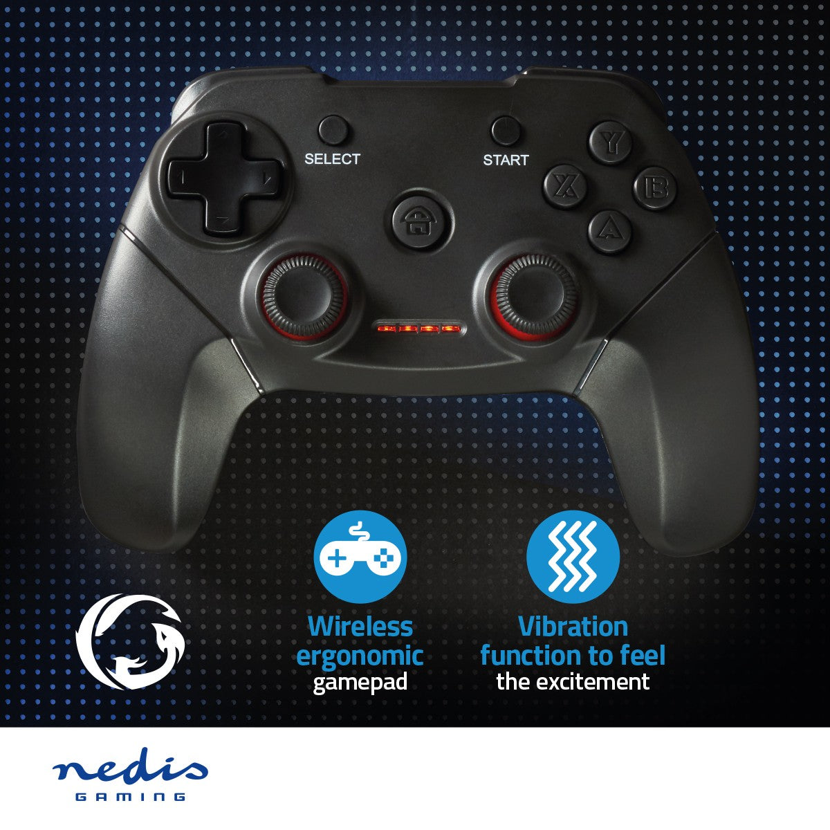 Game Control | Wireless | Battery powered | PC | Number of buttons: 11 | Cable length: 1.00 m | Black