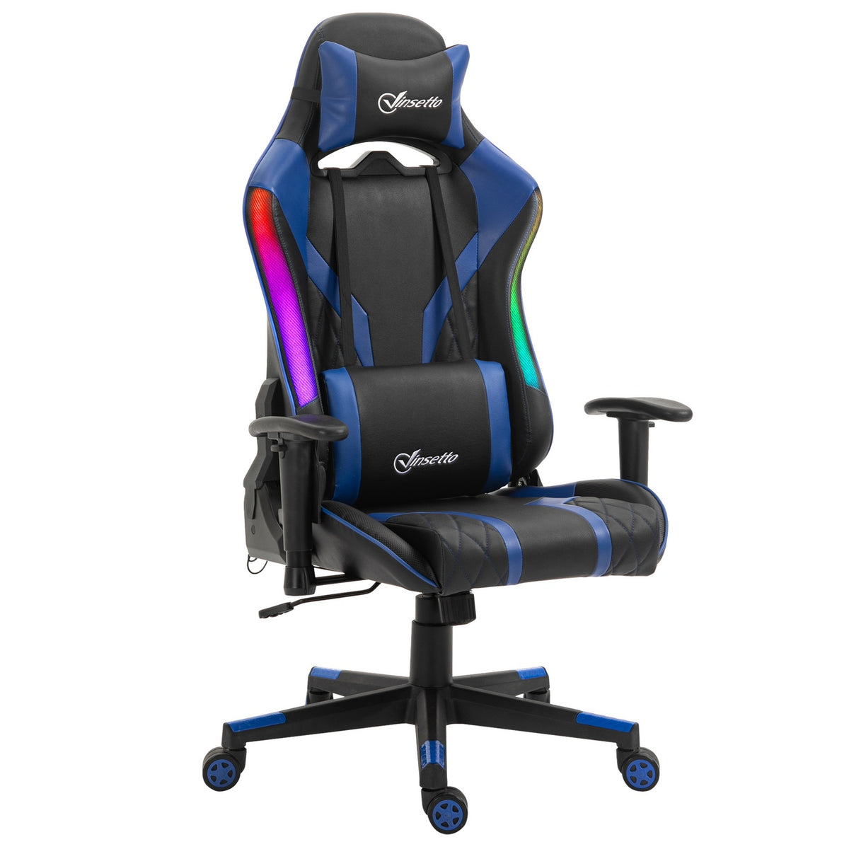Gaming Chair Led Office Chair With Armrest, High Backrest, Ergonomic, Handrail Can Be Raised, 70X57.5X126-136Cm