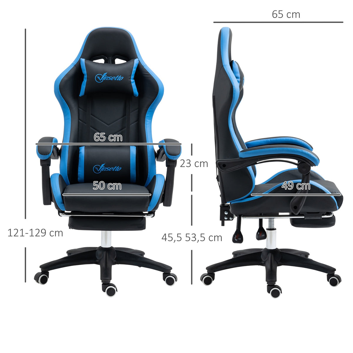 Gaming Chair, Office Chair, Computer Chair With Lumbar Cushion, Headrest, Gaming Chair, Height-Adjustable Desk Chair With Footrest
