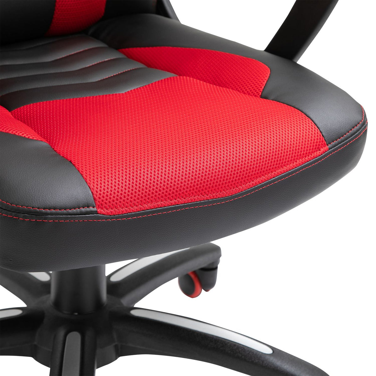 Gaming Chair Office Chair With Massage Function, Massage Chair, Heat Function, 6 Vibration Points, Pu, Red, 68X69X108-117Cm