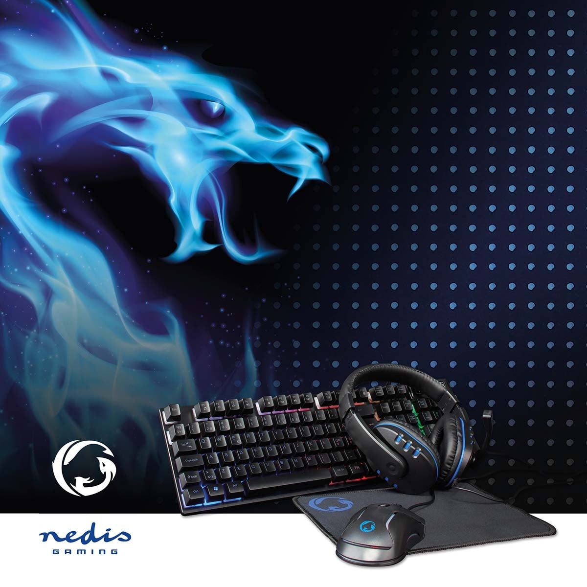 Gaming Combo Kit | 5-in-1 | Keyboard, headset, mouse and mouse pad | Black | QWERTY | ND Layout