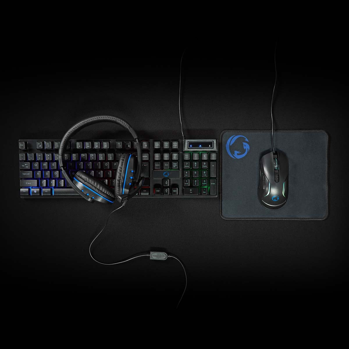 Gaming Combo Kit | 5-in-1 | Keyboard, headset, mouse and mouse pad | Black | QWERTY | US Layout