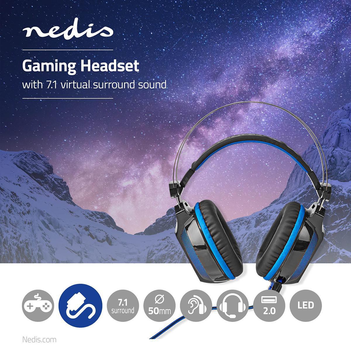 Gaming Headset | Over-Ear | Surround | USB Type-A | Bendable & Retractable microphone | 2.10 m | Normal Lighting