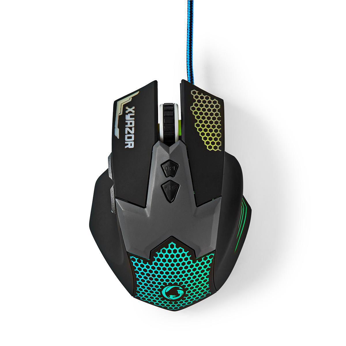 Gaming Mouse | Wire bound | 800 / 1200 / 1600 / 2400 dpi | Adjustable DPI | Number of buttons: 7 | Right-handed | 1.50 m | LEDs