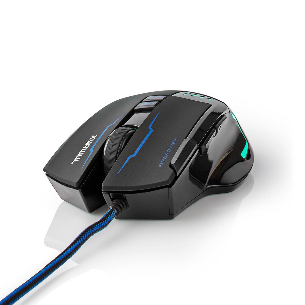 Gaming Mouse | Wire bound | 800 / 1600 / 2400 / 4000 dpi | Adjustable DPI | Number of buttons: 8 | Programmable buttons | Right-handed | 1.50 m | LEDs