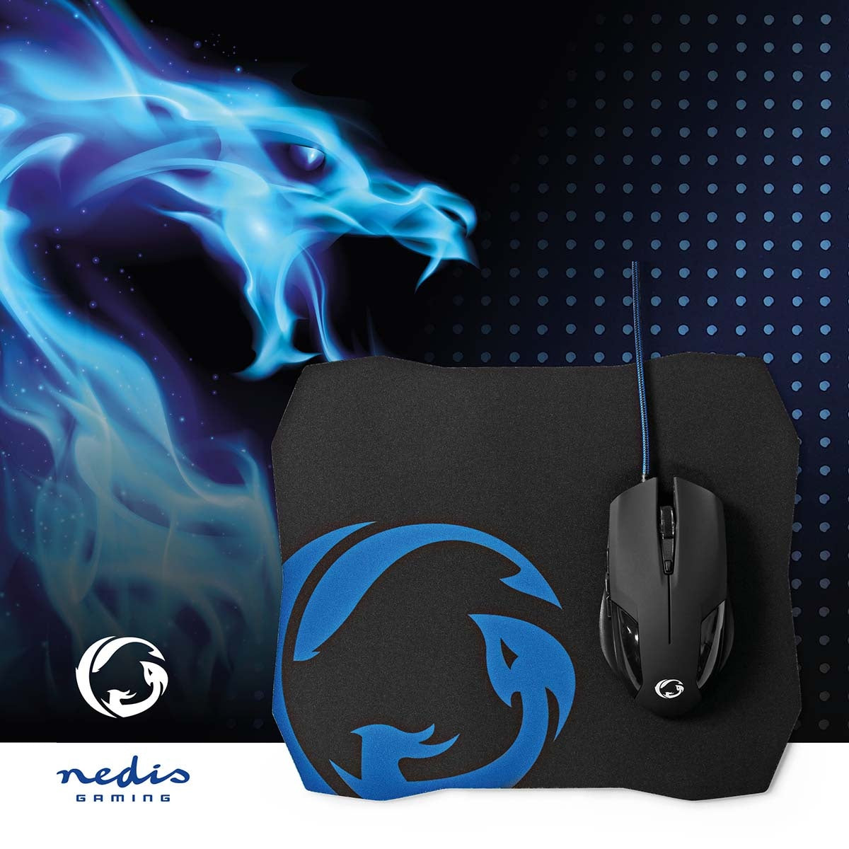 Gaming Mouse and Mouse Pad Set | Wire bound | 1200 / 2400 / 4800 / 7200 dpi | Adjustable DPI | Number of buttons: 6 | Right-handed | 1.50 m | Without Lighting