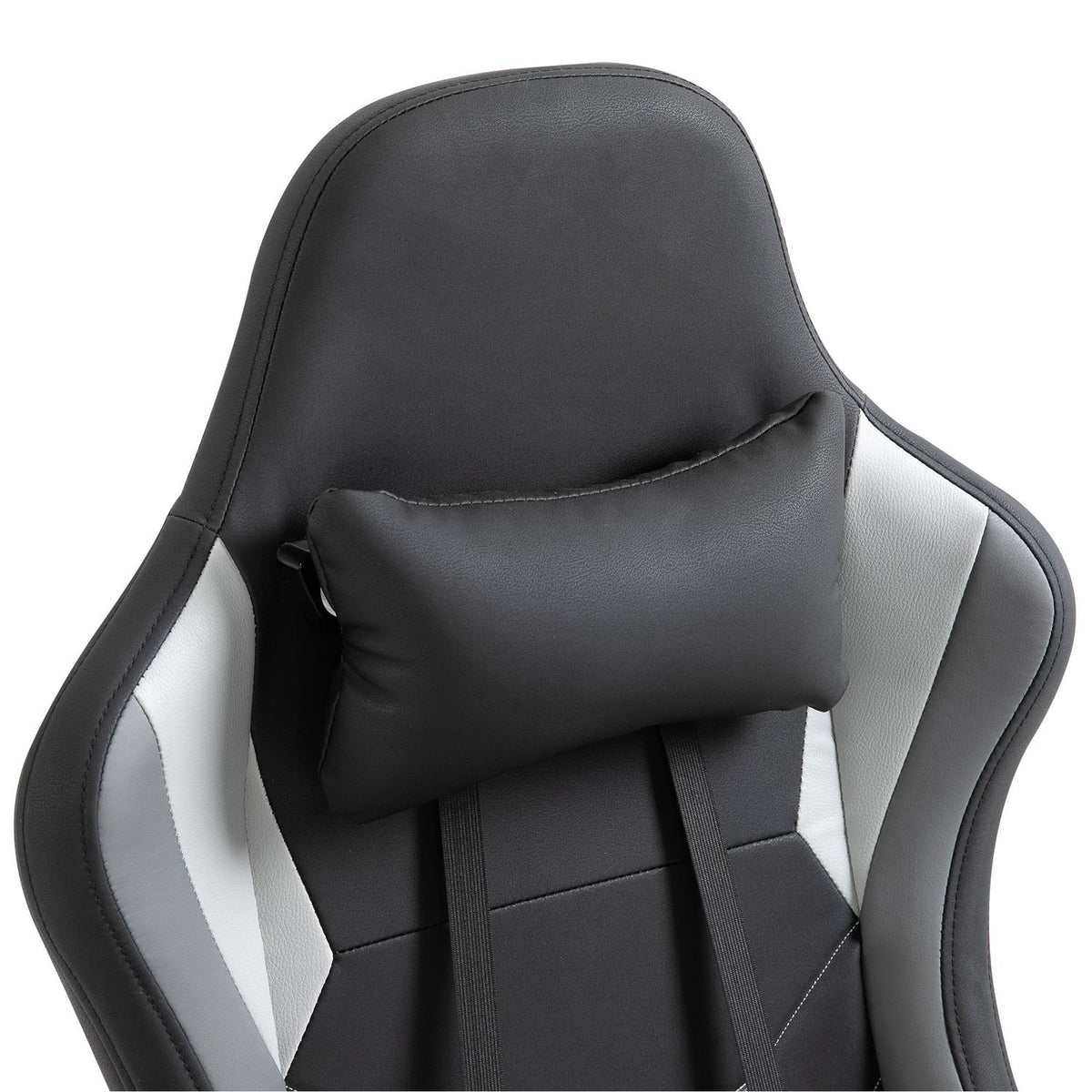 Gaming chair, height adjustable including headrest, adjustable lumbar cushion with footrests, ergonomic, up to 120 kg, black