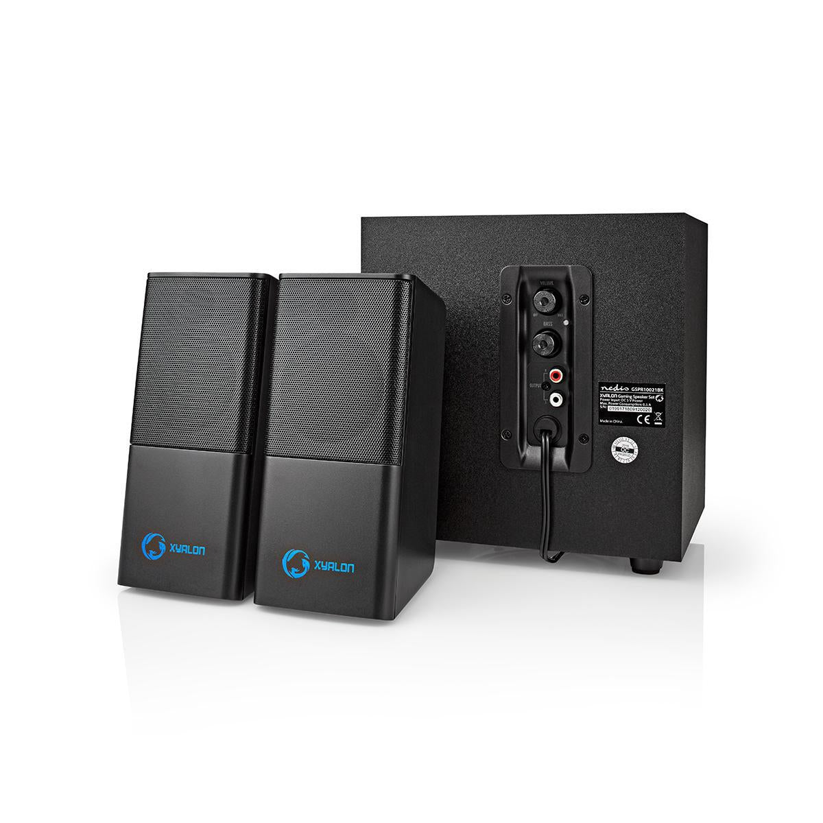 Gaming speakers | Speaker channels: 2.1 | USB Power | 3.5 mm Male | 30 W| Without Lighting | Volume control