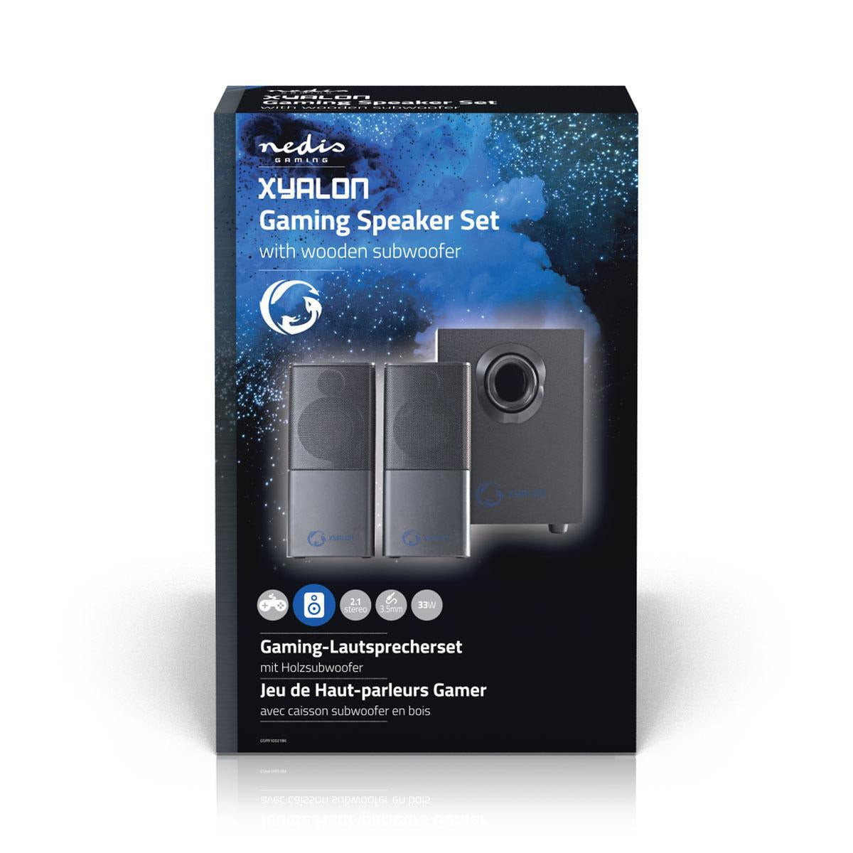 Gaming speakers | Speaker channels: 2.1 | USB Power | 3.5 mm Male | 30 W| Without Lighting | Volume control