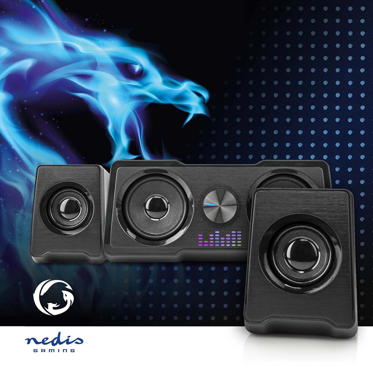 Gaming speakers | Speaker channels: 2.2 | USB Power | 3.5 mm Male | 48 W| LEDs | Volume control