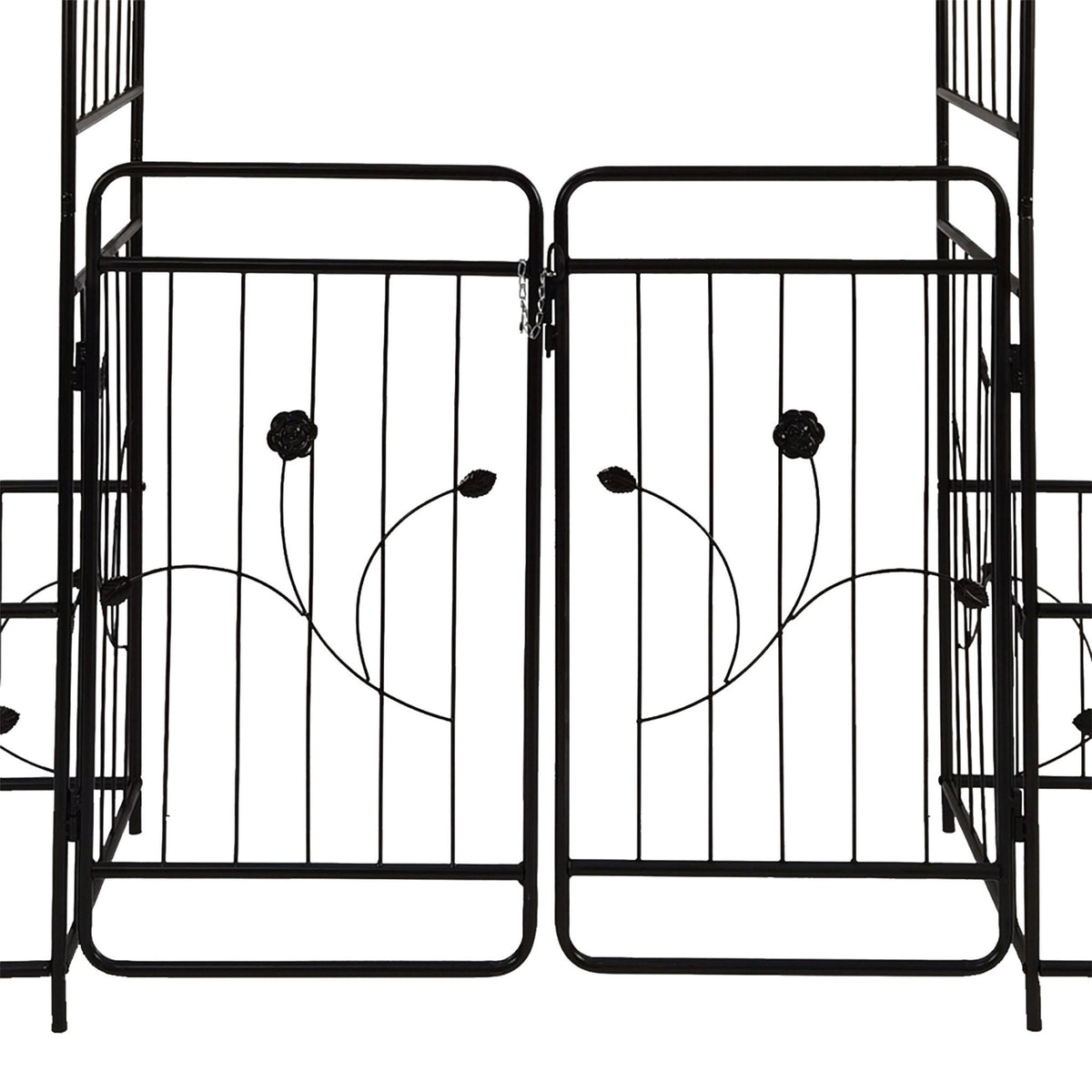 Garden Arch with Gate and Planters – Weatherproof Metal