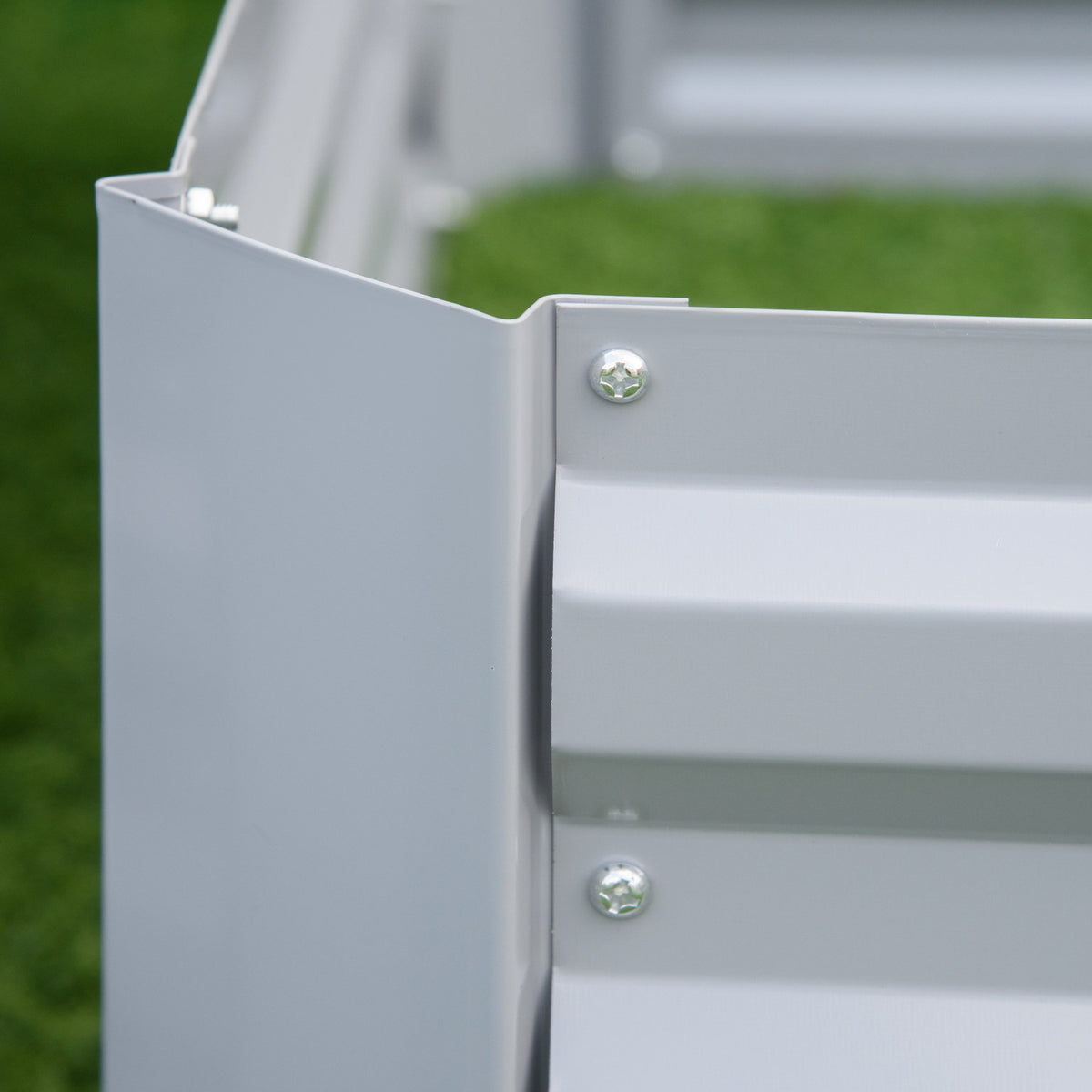 Garden Bed & Planter Box In Gray, Galvanized Steel, 100X100X30Cm