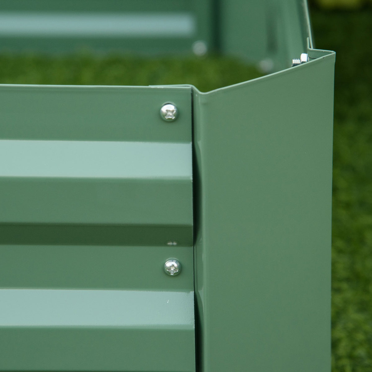 Garden Bed & Planter Box In Green, Galvanized Steel, 100X100X30Cm